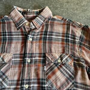 Vintage Levi's Plaid Check Western Shirt Mens XL Rockabilly 70s 80s White Tab